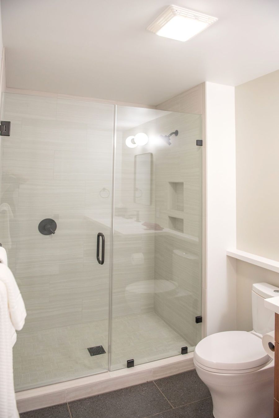 Bathroom with a glass walk-in shower